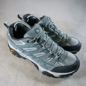 Merrell Moab WP Waterproof Hiking Shoes Grey Blue Womens Size 11 *Barely Worn.